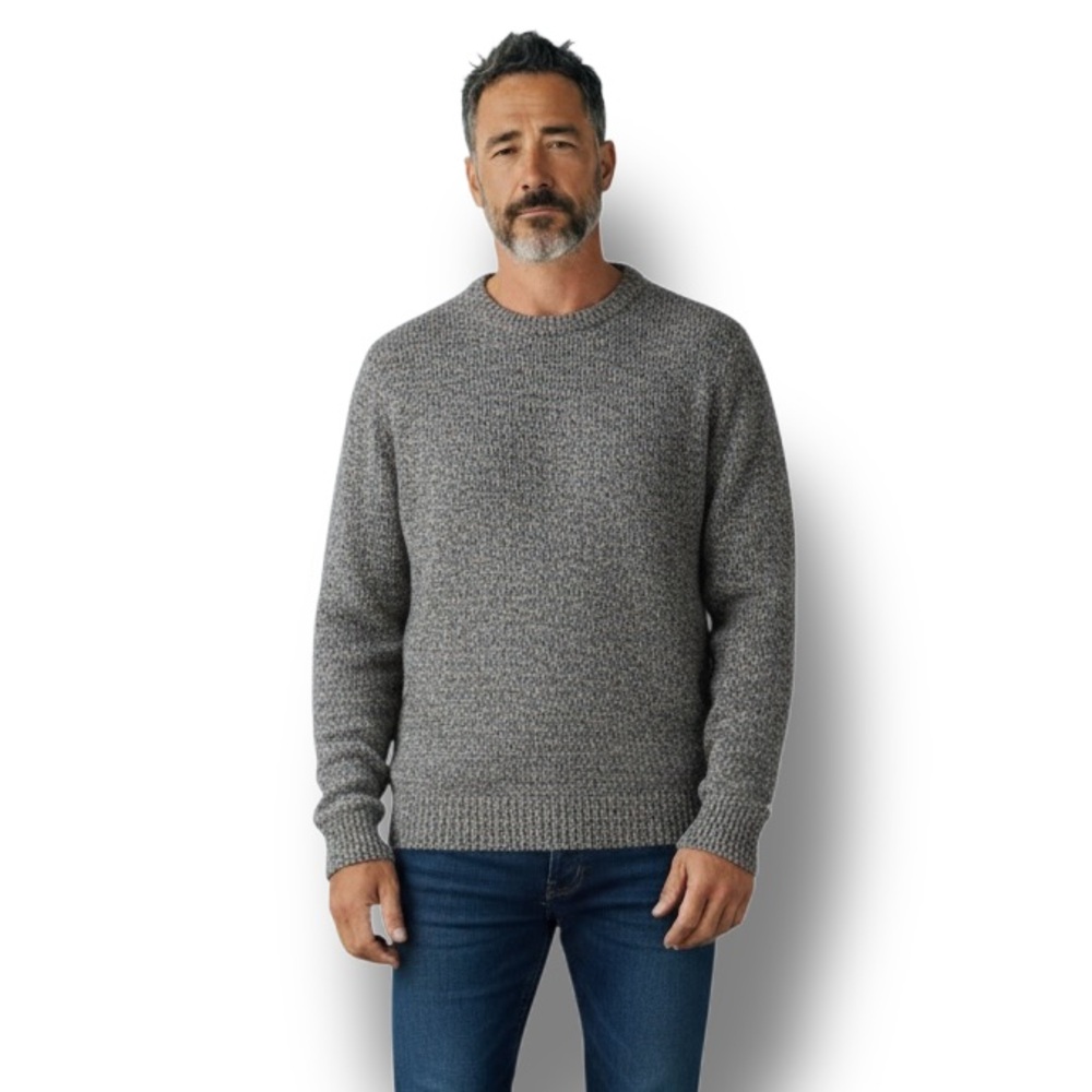 St. Johns Bay Men Crewneck Knit Sweater VTG 90s Grunge Indie Cotton Blue Gray XL